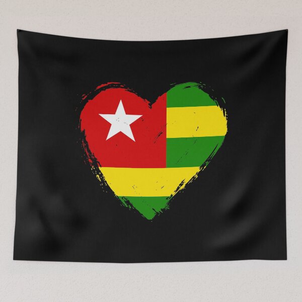 Item preview, Distressed Togo Flag Heart TG designed and sold by shitpostee.