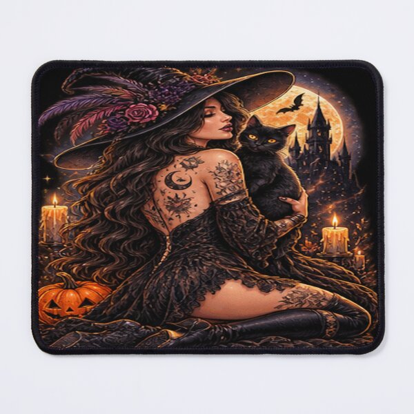 Item preview, Gothic Witch & Black Cat – Midnight Magic designed and sold by Losthope Creations.
