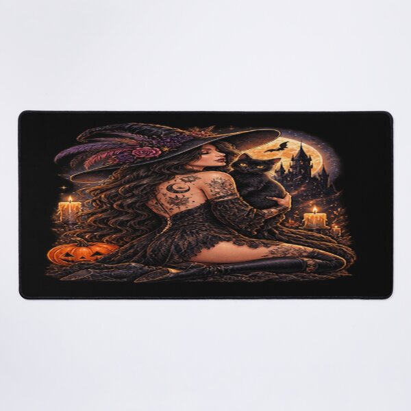 Item preview, Gothic Witch & Black Cat – Midnight Magic designed and sold by Losthope Creations.