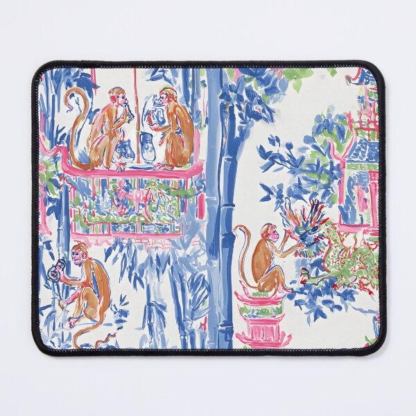 Item preview, Preppy chinoiserie monkeys in Palm Beach designed and sold by SophieClimaArt.