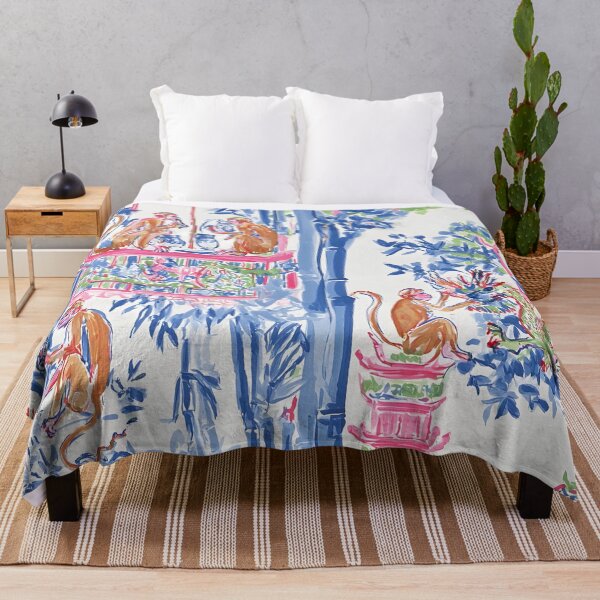 Item preview, Preppy chinoiserie monkeys in Palm Beach designed and sold by SophieClimaArt.