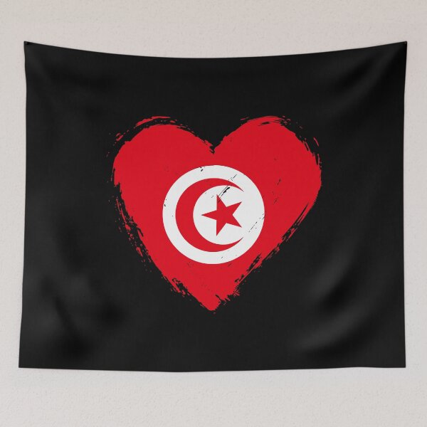 Item preview, Distressed Tunisia Flag Heart TN designed and sold by shitpostee.
