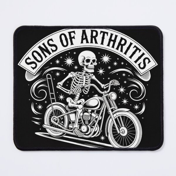 Item preview, Sons of Arthritis Skeleton Motorcycle Biker Design designed and sold by ElioCantarini9.
