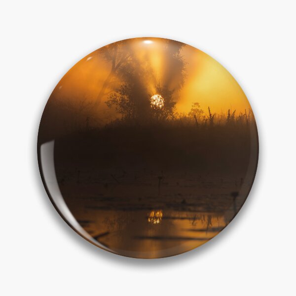 Item preview, Golden Morning Sunrise Reflection over Misty Pond designed and sold by Elżbieta  Kaps.