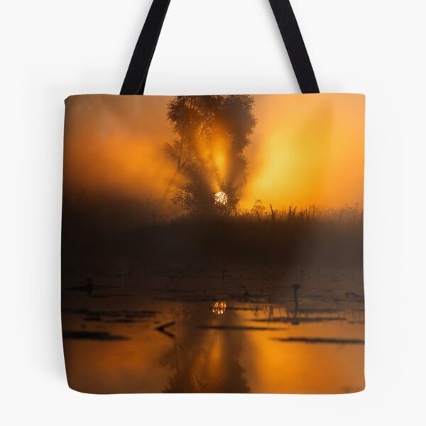 Item preview, Golden Morning Sunrise Reflection over Misty Pond designed and sold by Elżbieta  Kaps.