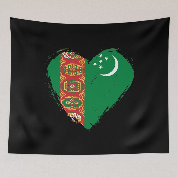 Item preview, Distressed Turkmenistan Flag Heart TM designed and sold by shitpostee.