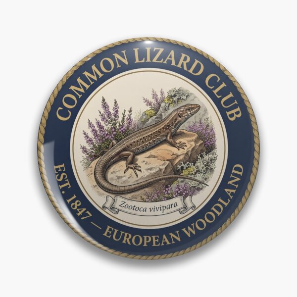 Artikelvorschau, Vintage-Abzeichen des Common Lizard Clubs – Heide-Wildtiere entworfen und verkauft von CalmCapy Co.