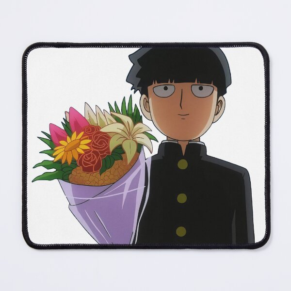 Item preview, Anime Boy Holding a Beautiful Colorful Bouquet of Flowers designed and sold by Migi-Desu.