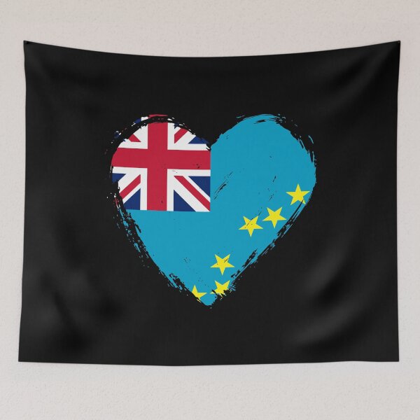 Item preview, Distressed Tuvalu Flag Heart TV designed and sold by shitpostee.