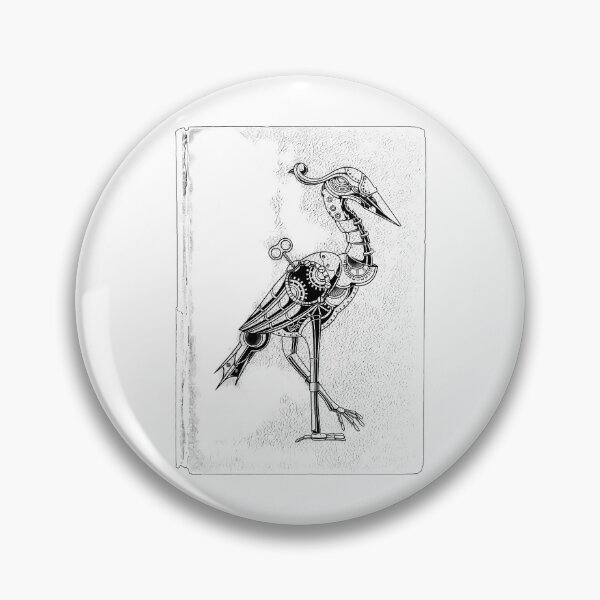 Item preview, Clockwork Robot Flamingo Steampunk Automaton Notebook Art designed and sold by ocelynneeay.