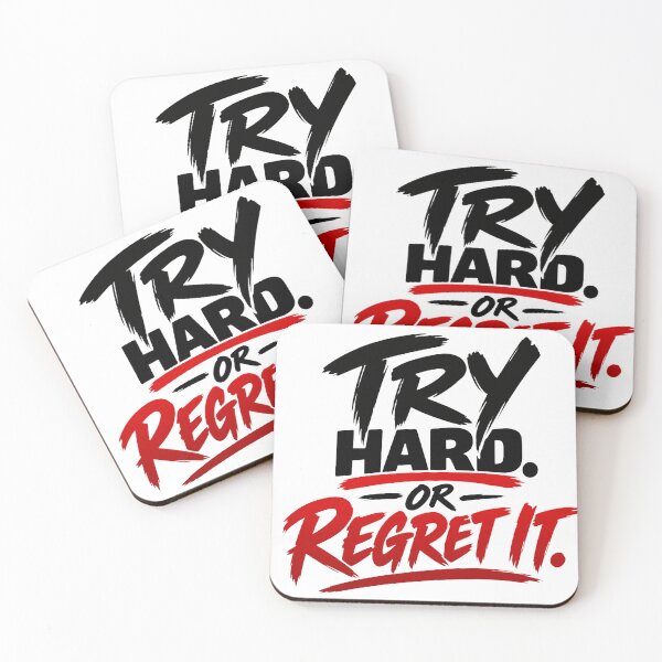 Item preview, Try Hard Or Regret It – Bold Minimal Motivational Design designed and sold by Lovestickerco.