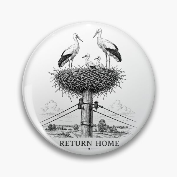 Item preview, Familia de cigüeñas regresa a casa (Arte de aves vintage) designed and sold by PrintGo26.