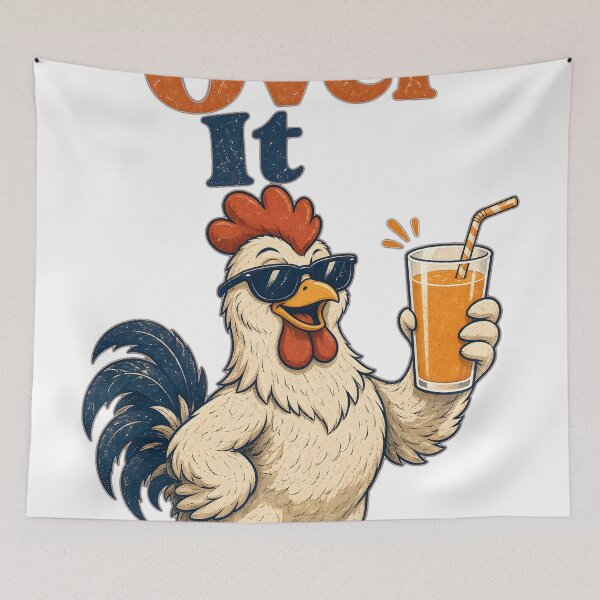 Item preview, Get Over It Funny Rooster Orange Juice designed and sold by aigcx.