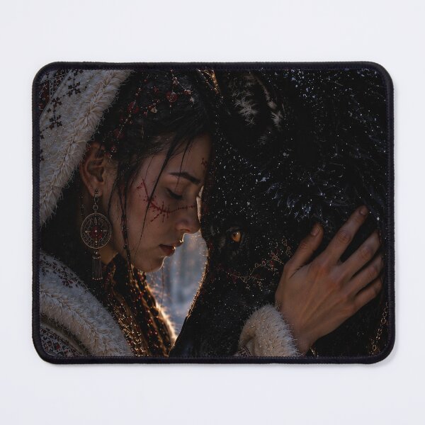 Item preview, Cyber Motanka with Dark Wolf in Winter Forest designed and sold by Vaelia.