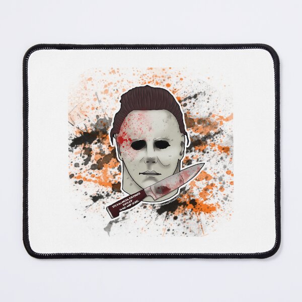 Item preview, Spooky White Masked Killer Bloody Knife Orange Splatter Horror designed and sold by Newfacedesi.