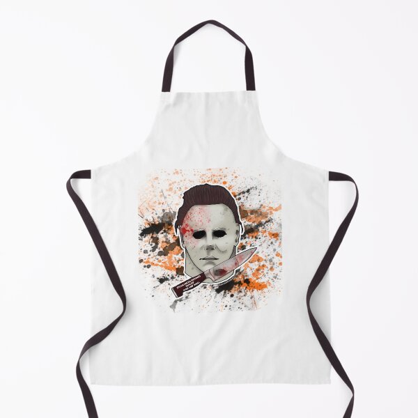 Item preview, Spooky White Masked Killer Bloody Knife Orange Splatter Horror designed and sold by Newfacedesi.