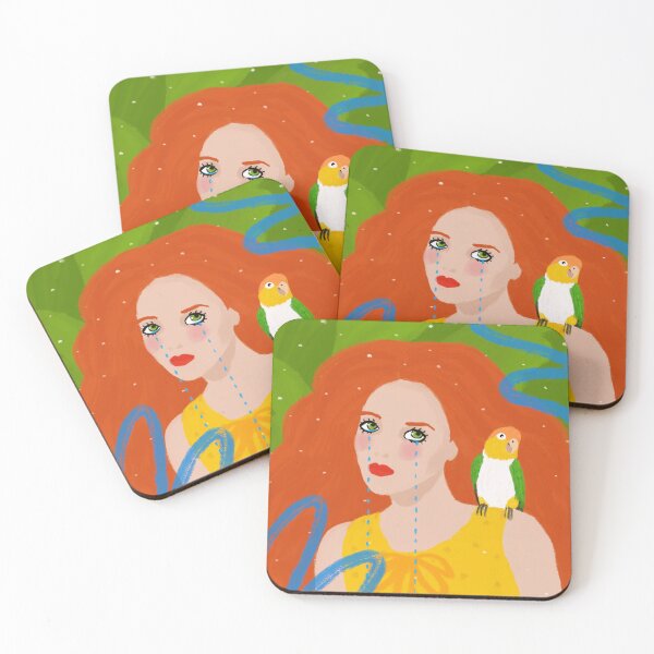 Item preview, Sad girl with parrot friend designed and sold by whiphet.