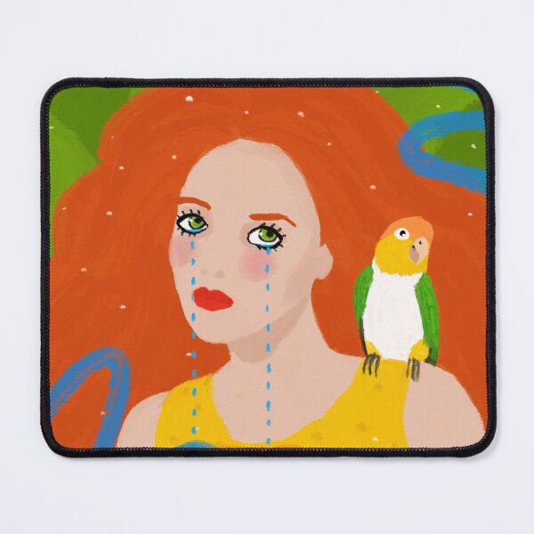 Item preview, Sad girl with parrot friend designed and sold by whiphet.