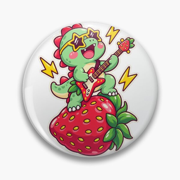 Item preview, Dinosaur Guitar Strawberry designed and sold by StickyJoyStudio.