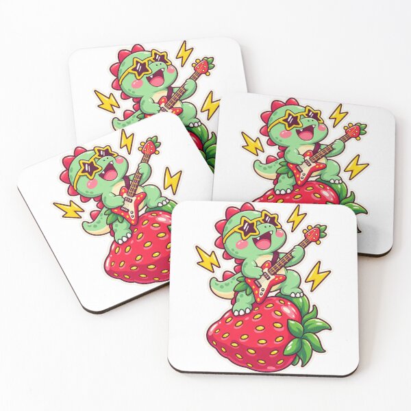 Item preview, Dinosaur Guitar Strawberry designed and sold by StickyJoyStudio.