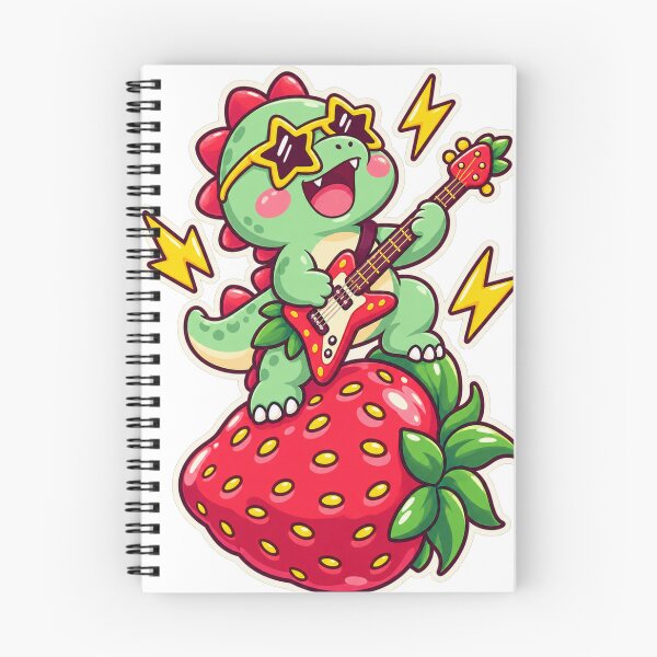 Item preview, Dinosaur Guitar Strawberry designed and sold by StickyJoyStudio.