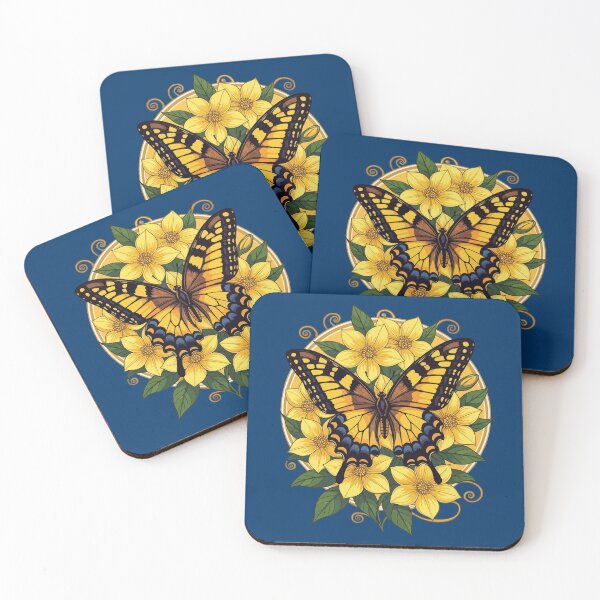 Item preview, Eastern Tiger Swallowtail Butterfly With Yellow Jasmine designed and sold by taiche.