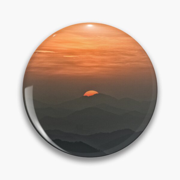 Item preview, Fiery Sunset Peak Mountain Layers Circle designed and sold by Vision Crafted.