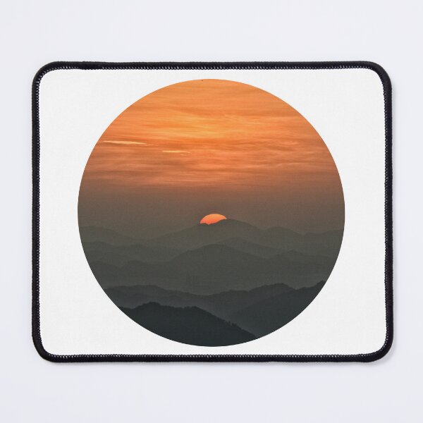 Item preview, Fiery Sunset Peak Mountain Layers Circle designed and sold by Vision Crafted.