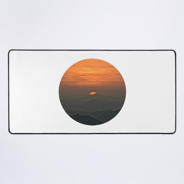 Item preview, Fiery Sunset Peak Mountain Layers Circle designed and sold by Vision Crafted.