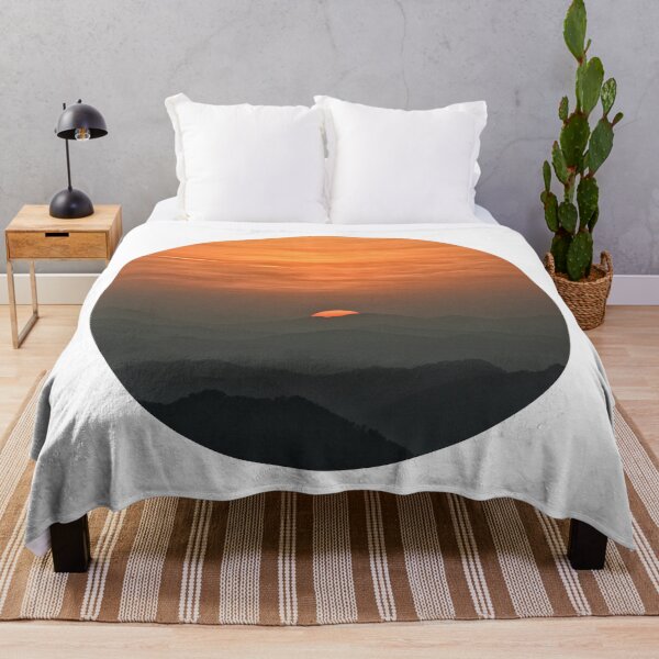 Item preview, Fiery Sunset Peak Mountain Layers Circle designed and sold by Vision Crafted.
