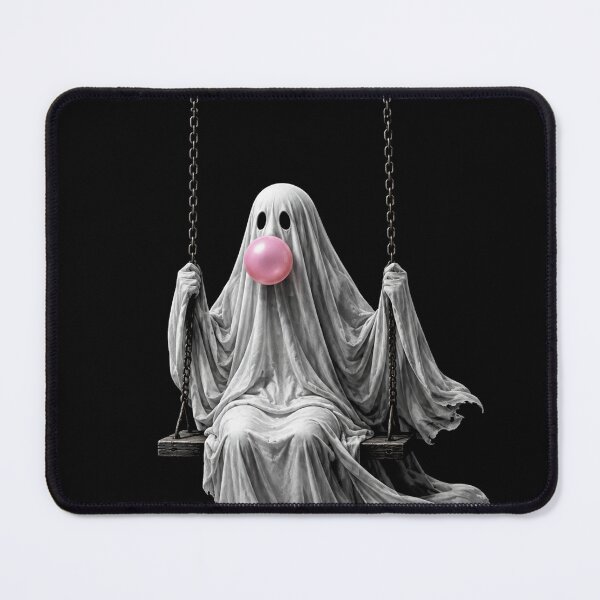 Item preview, Ghost on a Swing Blowing Pink Bubblegum Cute Spooky designed and sold by will freed18.