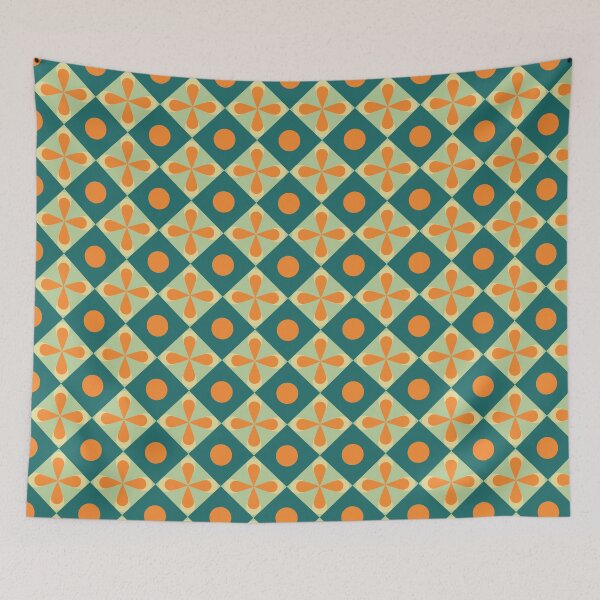 Item preview, Retro Flower Dot Diamond Pattern designed and sold by Zaya_art.
