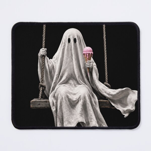 Item preview, Ghost on a Swing Eating Ice Cream Cute Halloween designed and sold by will freed18.
