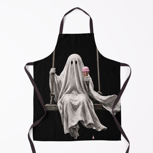 Item preview, Ghost on a Swing Eating Ice Cream Cute Halloween designed and sold by will freed18.