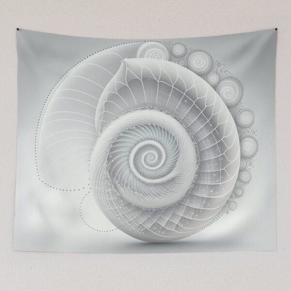 Item preview, Ridged White Shell with Dotted Trail designed and sold by RAGANADesign.