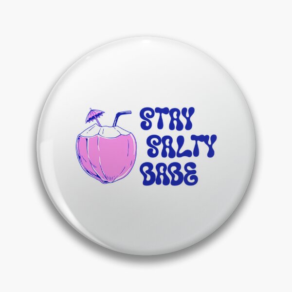 Item preview, Stay Salty Babe  Retro Groovy Pink Coconut Drink Beach Design designed and sold by rin-aRitzxbc.