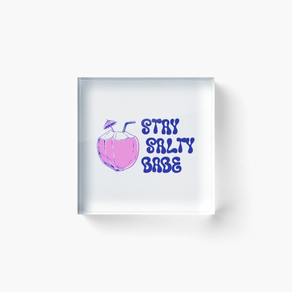 Artikelvorschau, Stay Salty Babe Retro Groovy Pink Coconut Drink Beach Design entworfen und verkauft von rin-aRitzxbc.