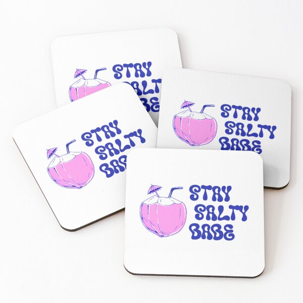 Item preview, Stay Salty Babe  Retro Groovy Pink Coconut Drink Beach Design designed and sold by rin-aRitzxbc.