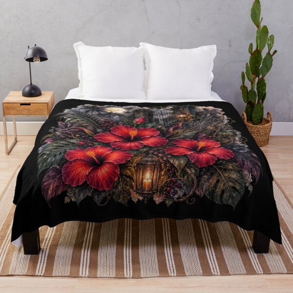 Item preview, Haunted Garden Hibiscus | Gothic Tropical Floral Art | Spooky Botanical Watercolor designed and sold by IamNolmo.