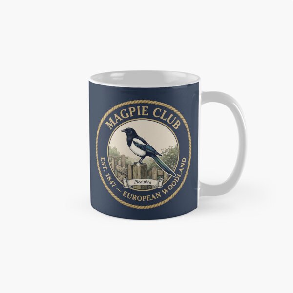 Item preview, Magpie Club Vintage Badge European Garden Bird designed and sold by CalmCapy Co.