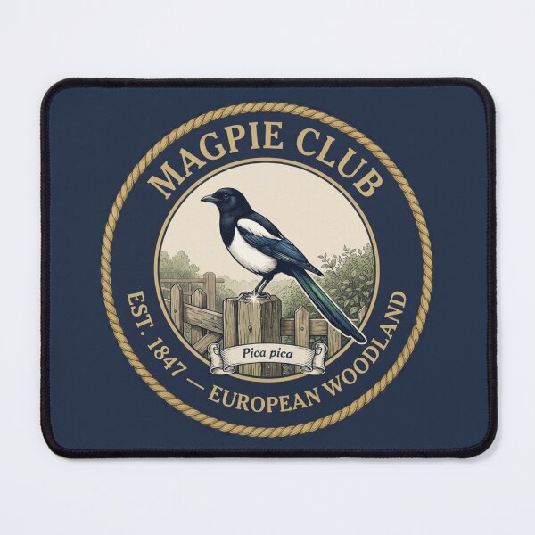 Item preview, Magpie Club Vintage Badge European Garden Bird designed and sold by CalmCapy Co.