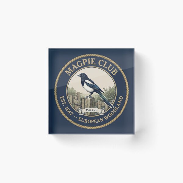 Item preview, Magpie Club Vintage Badge European Garden Bird designed and sold by CalmCapy Co.
