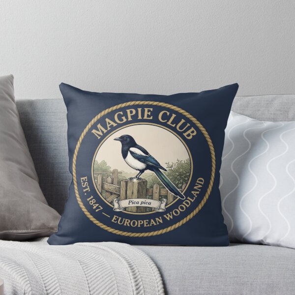 Item preview, Magpie Club Vintage Badge European Garden Bird designed and sold by CalmCapy Co.
