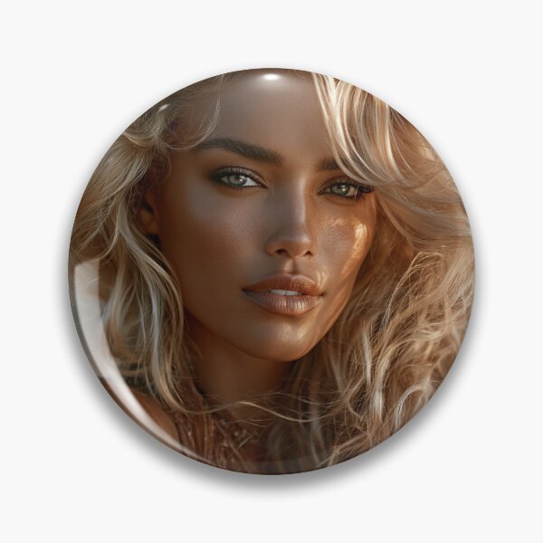 Item preview, Golden Hour Blonde in Shimmering Boho Outfit | Sexy Pin-Up for Man Cave designed and sold by Synth Seduction.