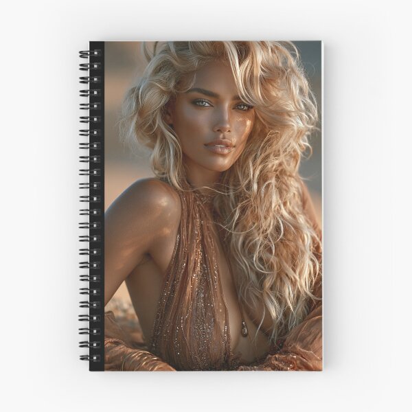 Item preview, Golden Hour Blonde in Shimmering Boho Outfit | Sexy Pin-Up for Man Cave designed and sold by Synth Seduction.