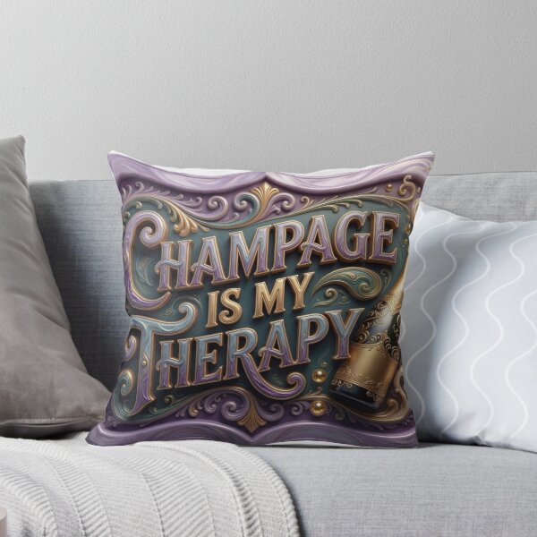 Item preview, Stylish Purple CHAMPAGNE IS MY THERAPY designed and sold by dazzlemakers.