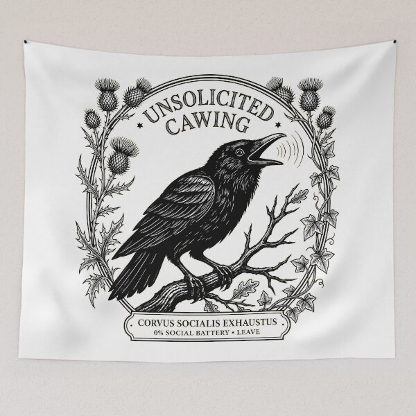 Item preview, Unsolicited Cawing – Funny Introvert Crow designed and sold by Gerhard-VIN.
