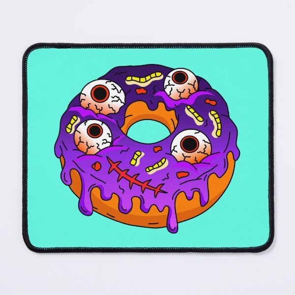 Item preview, Spooky Halloween Monster Bakery Doughnut topped with Eyeballs Maggots Stitched Mouth and Purple Glaze Vector designed and sold by RS4you.