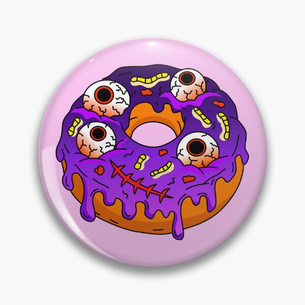 Item preview, Spooky Halloween Monster Bakery Doughnut topped with Eyeballs Maggots Stitched Mouth and Purple Glaze Vector designed and sold by RS4you.