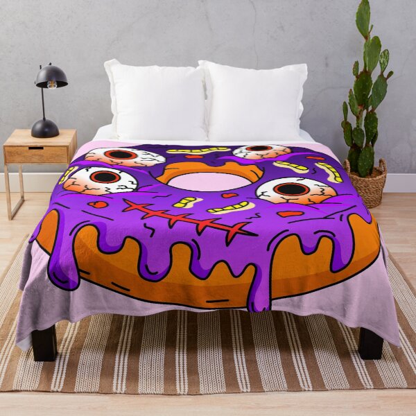Item preview, Spooky Halloween Monster Bakery Doughnut topped with Eyeballs Maggots Stitched Mouth and Purple Glaze Vector designed and sold by RS4you.